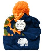 Wholesale - TODDLER CAMO KNIT CUFF POM HAT W/PATCH & MITTEN SET C/P 96, UPC: 794434461376